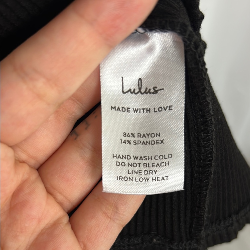 Lulu's Black Ribbed Dress - Picture 7 of 8
